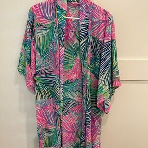 Lilly Pulitzer Pink and Green Tropical Robe